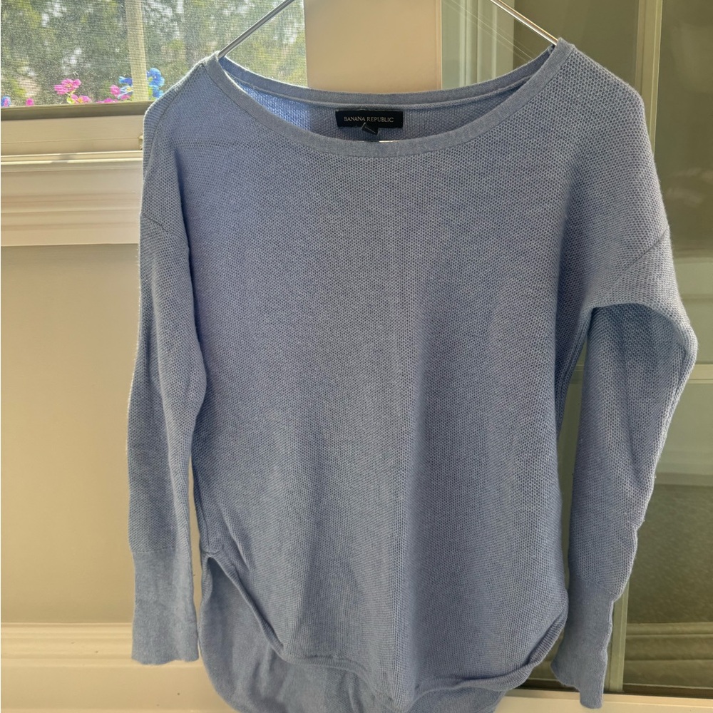 Banana Republic Soft Blue Knit Top